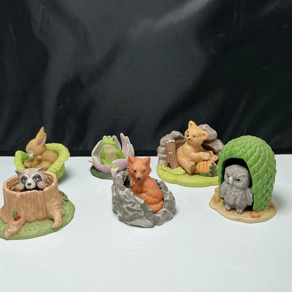 VTG 1980s Franklin Mint‎ Woodland Surprises Lot Of 6 Nature Animal Figurines